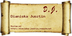 Dianiska Jusztin névjegykártya