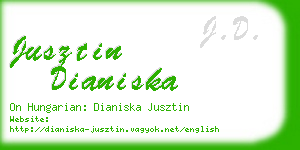 jusztin dianiska business card